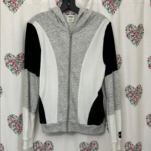 PINK Victoria's Secret Gray and Black Bomber Jacket